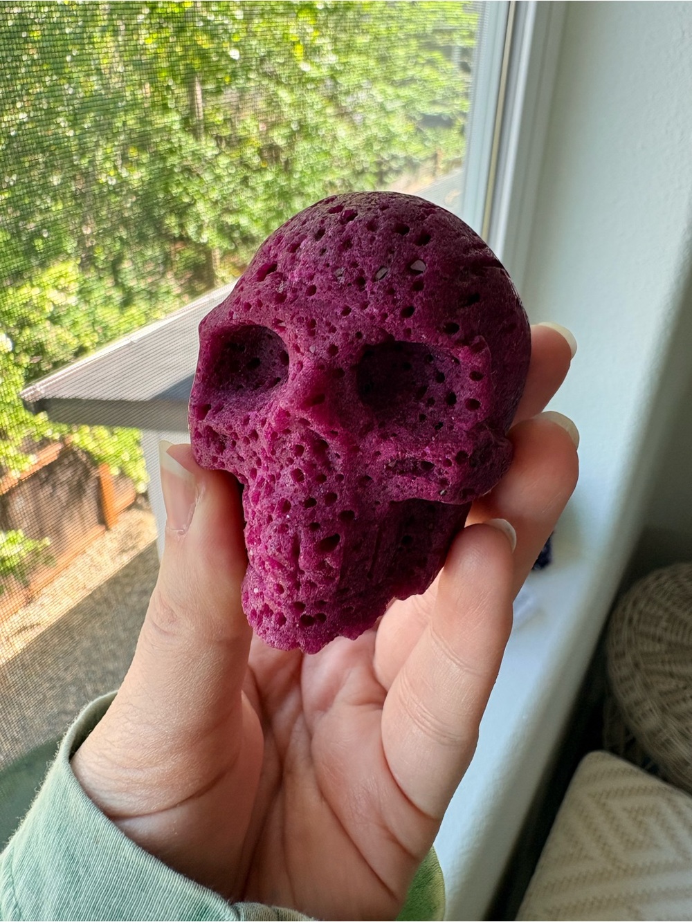Honeycomb Ruby Crystal Skull